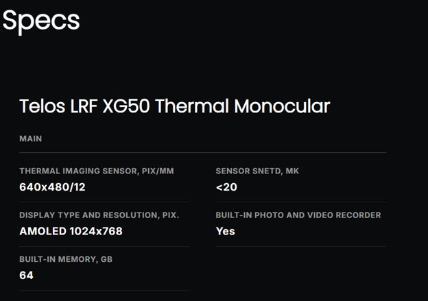 Pulsar Telos LRF XG50 Thermal Monocular PL77514 New